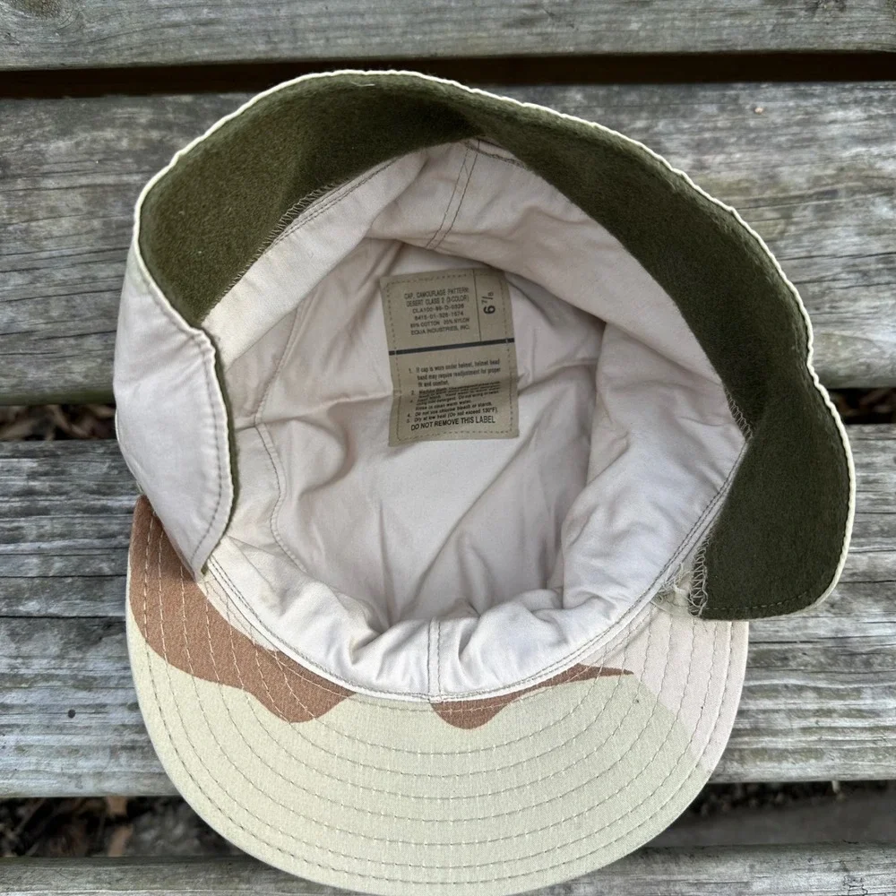 Vintage 1989 US Military USGI 3 Color Desert Camo Patrol Cap‎ Hat Equa 6 7/8